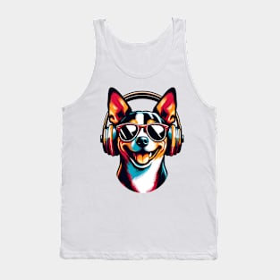 Smiling Segugio Italiano DJ Lights Up Japanese Art Tank Top